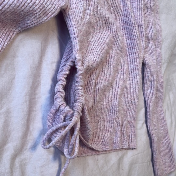 Side Pleat Knit Sweater Pink - Picture 4 of 4